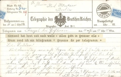 Telegraphie des deutschen - ak,