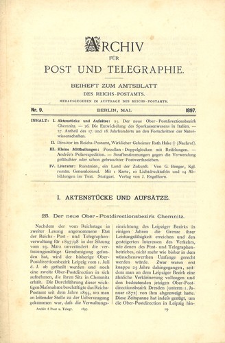 Archiv für post und - für,