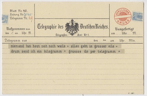 Telegraphie des deutschen - telegraphie,