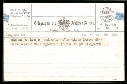 Telegraphie des deutschen - des,